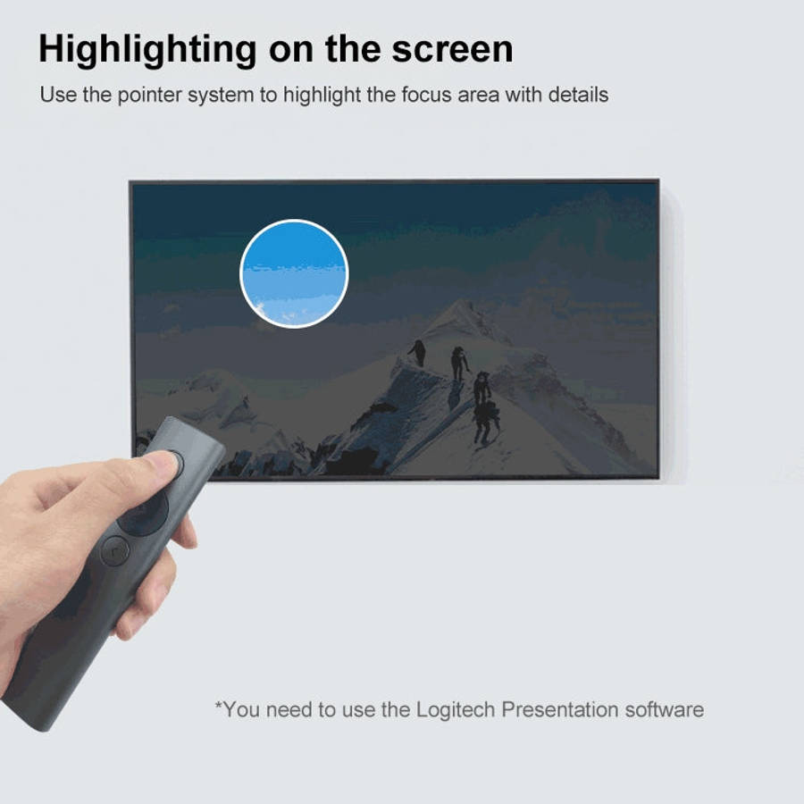 Logitech Spotlight 2.4Ghz USB Wireless Presenter PPT Remote Control Flip Pen, Spotlight (Grey), S...