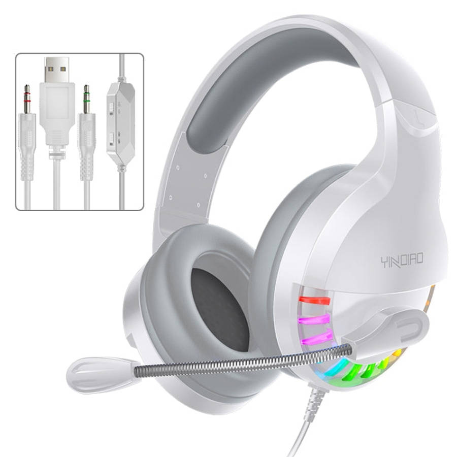 YINDIAO Q2 Head-mounted Wired Gaming Headset with Microphone, Version: Dual 3.5mm + USB, Q2 Dual ...