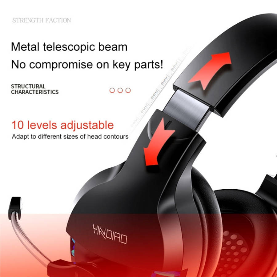 YINDIAO Q2 Head-mounted Wired Gaming Headset with Microphone, Version: Dual 3.5mm + USB, Q2 Dual ...