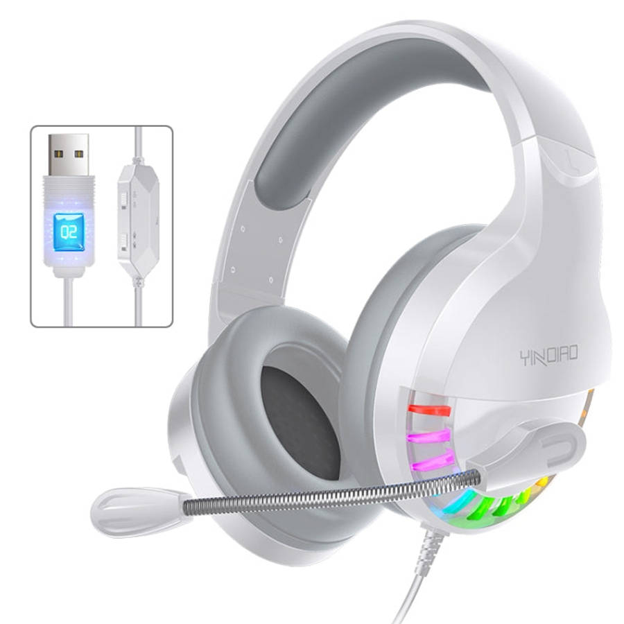 YINDIAO Q2 Head-mounted Wired Gaming Headset with Microphone, Version: Single USB Sound Card, Q2 ...