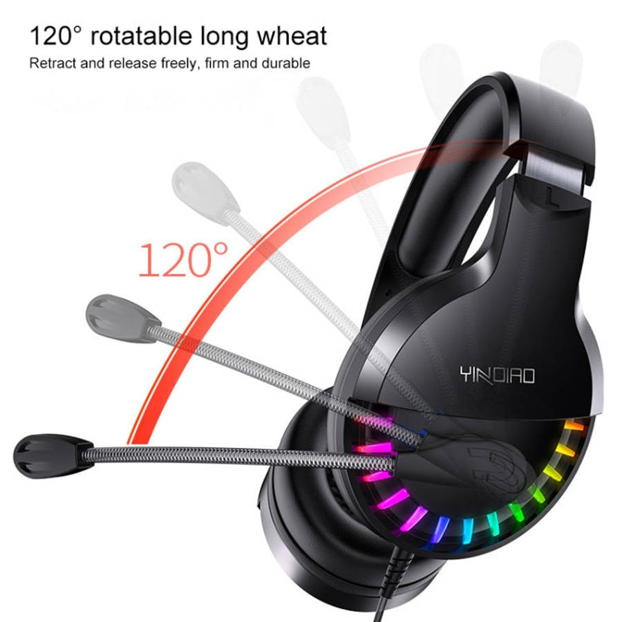 YINDIAO Q2 Head-mounted Wired Gaming Headset with Microphone, Version: Single USB Sound Card, Q2 ...