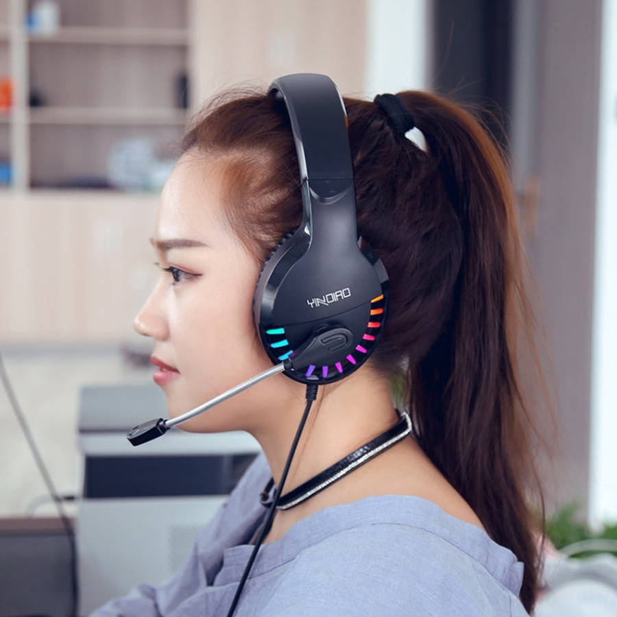 YINDIAO Q2 Head-mounted Wired Gaming Headset with Microphone, Version: Single USB Sound Card, Q2 ...