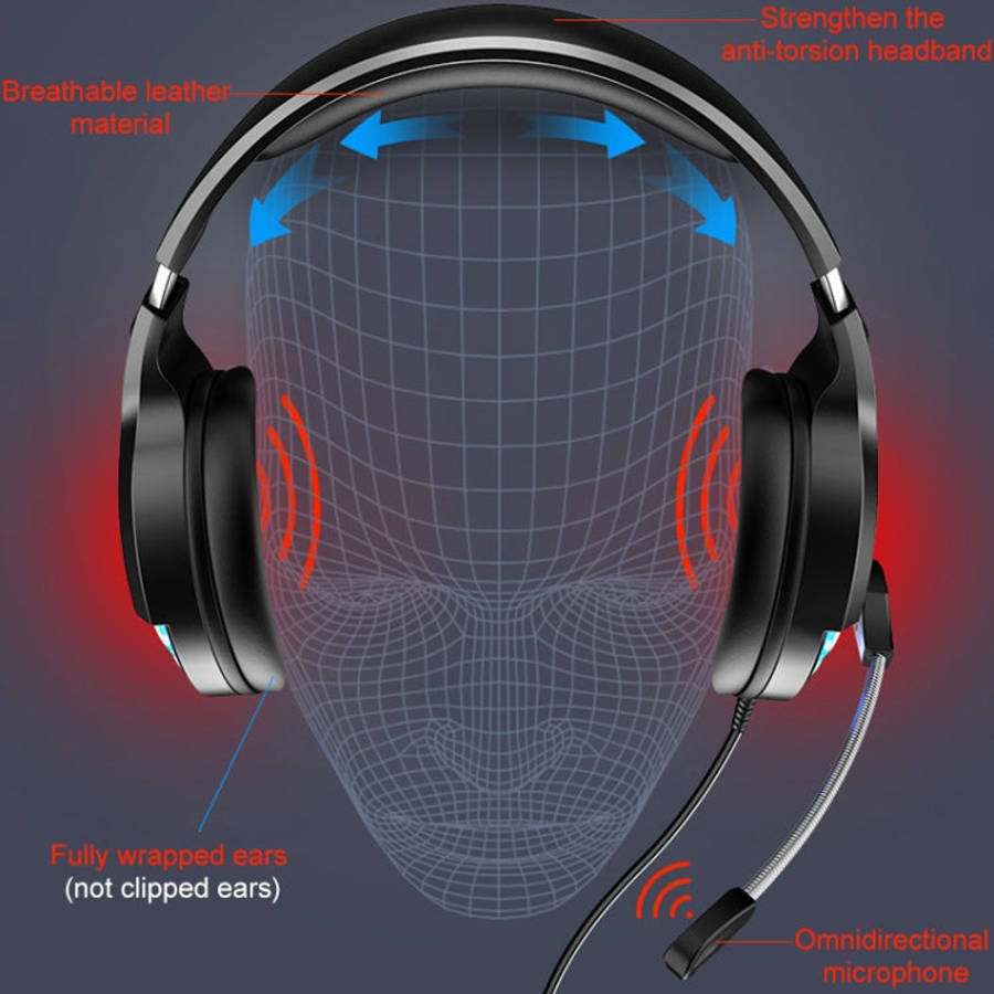 YINDIAO Q2 Head-mounted Wired Gaming Headset with Microphone, Version: Single USB Sound Card, Q2 ...