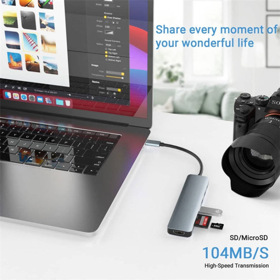 7 in 1 USB-C / Type-C to USB Docking Station HUB Adapter, 7 in 1