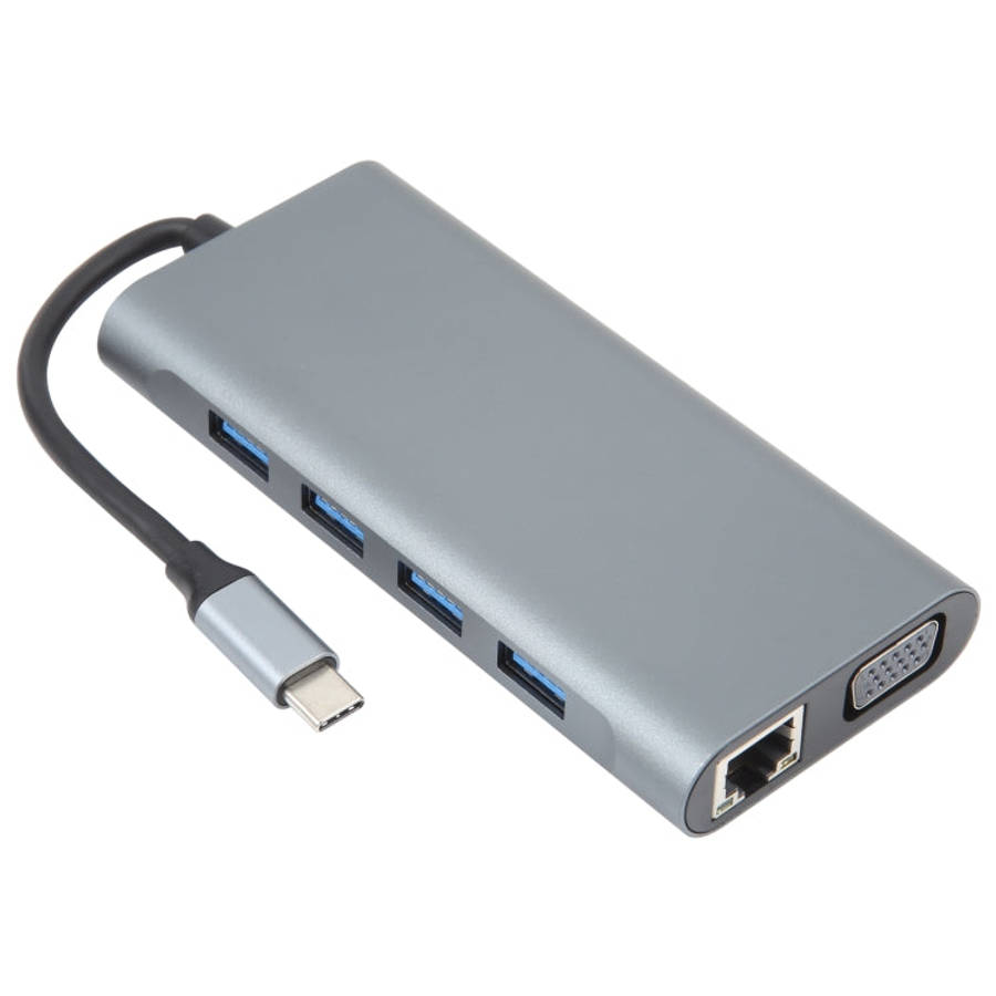 11 in 1 USB-C / Type-C to USB Docking Station HUB Adapter(1000M Network Port), 1000M Network Port