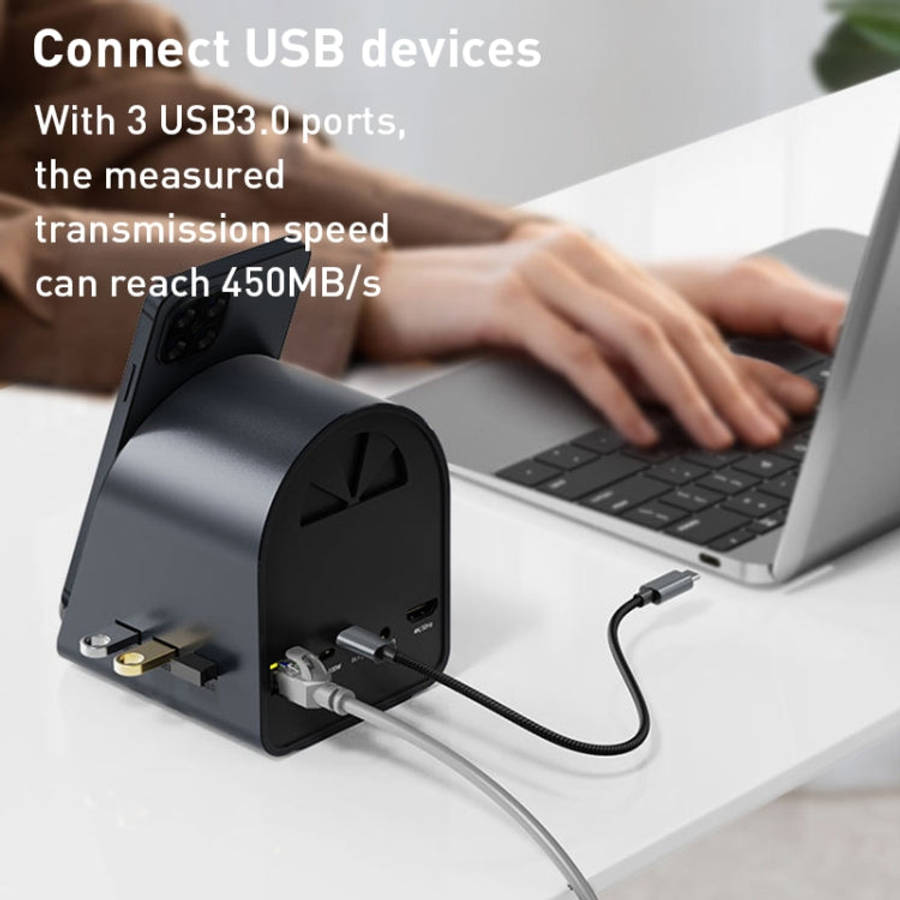 BYL-2211 10 in 1 USB-C / Type-C HUB Adapter, Support Phone Charger, BYL-2211