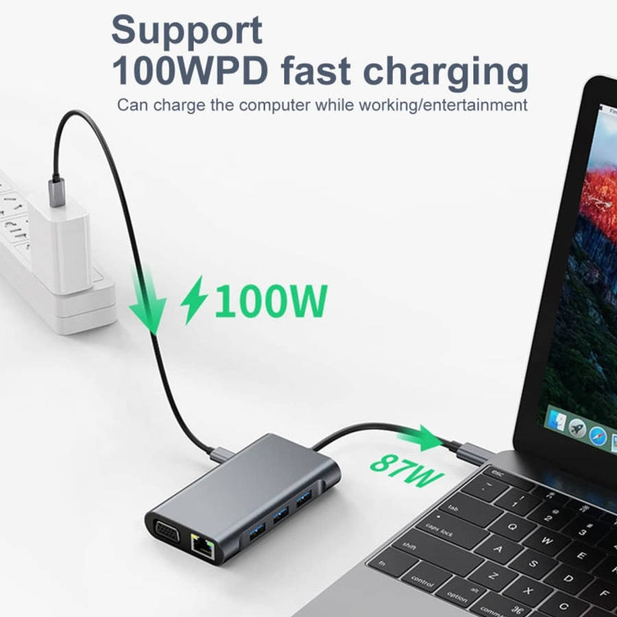 BYL-2111 7 in 1 USB-C / Type-C to USB Docking Station HUB Adapter, BYL-2111
