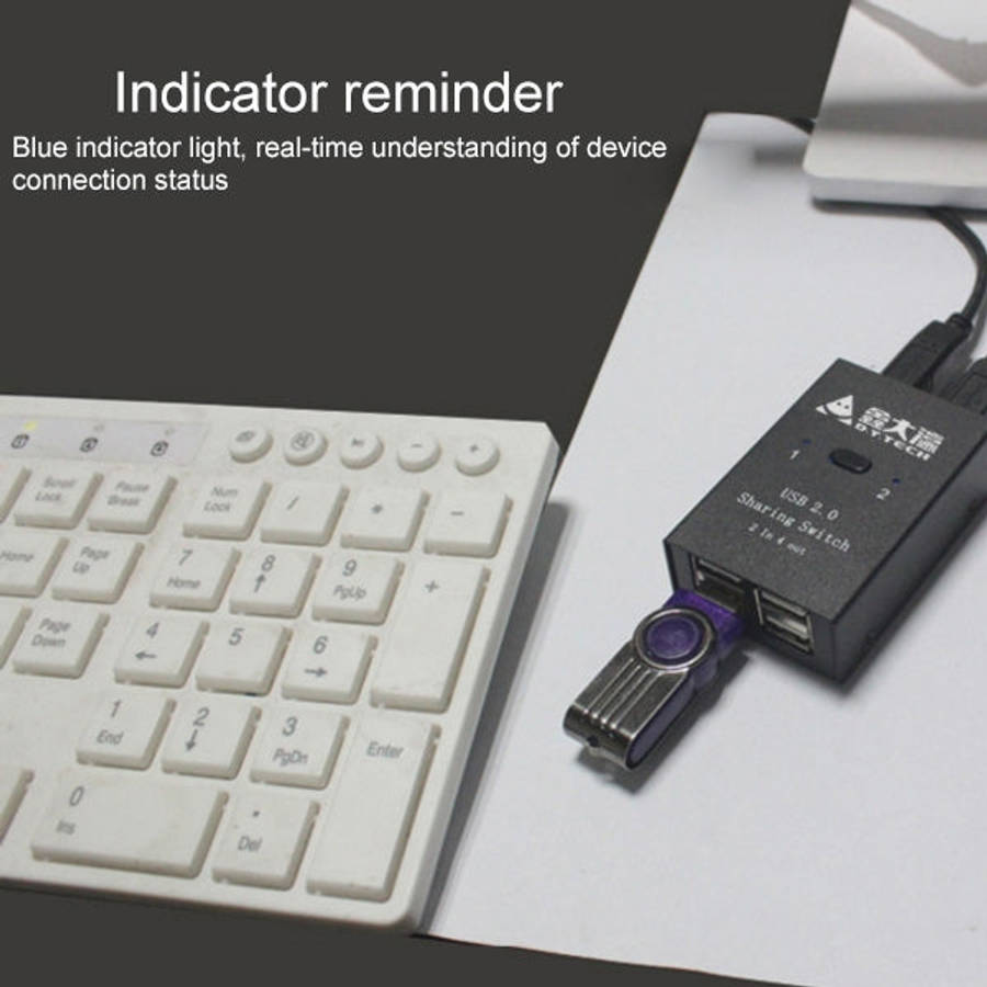DY-B046 2 In 4 Out USB 2.0 Sharing Switch USB Flash Printer Adapter, DY-B046