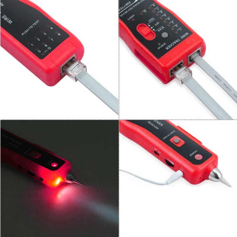 RJ11 / RJ45 Telephone Wire Tracker Ethernet LAN Network Cable Tester Detector Line Finder, RJ11 /...
