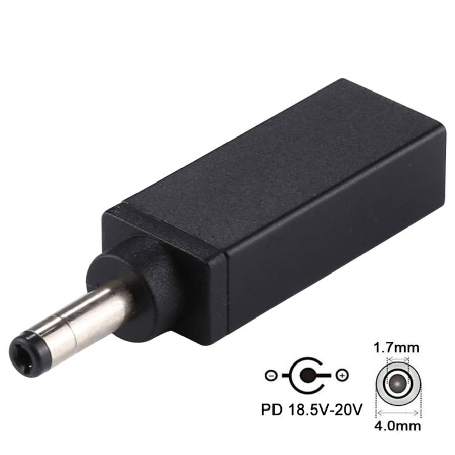 PD 18.5V-20V 4.0x1.7mm Male Adapter Connector, 4.0x1.7mm