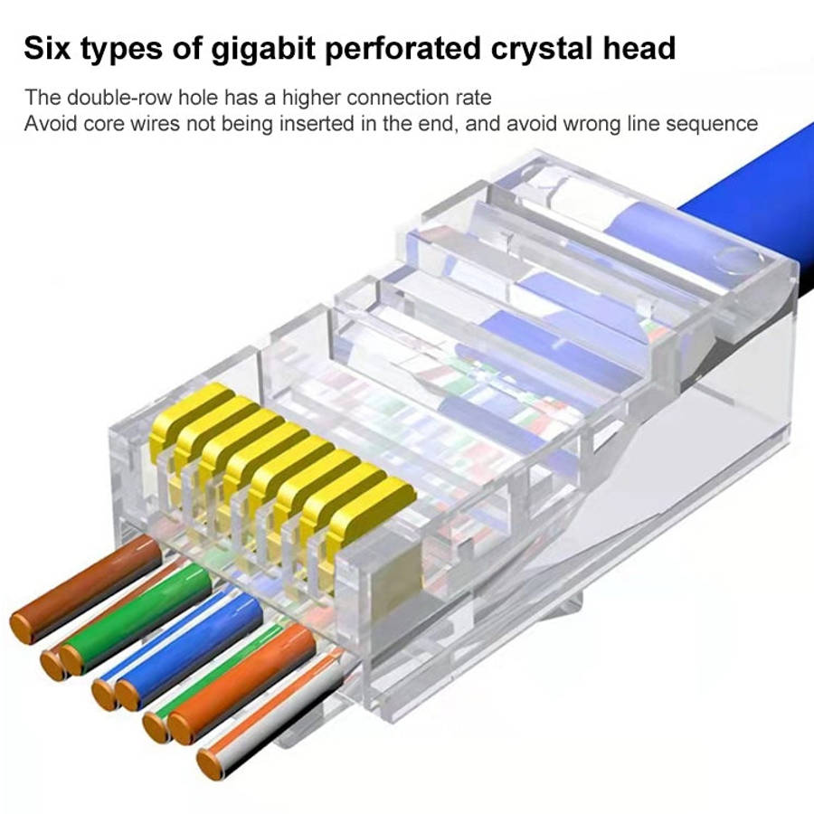 100pcs /Pack Cat5e RJ45 Connector Unshielded Pass Through Modular Plug, Gold: 3u, Cat5e Unshielde...