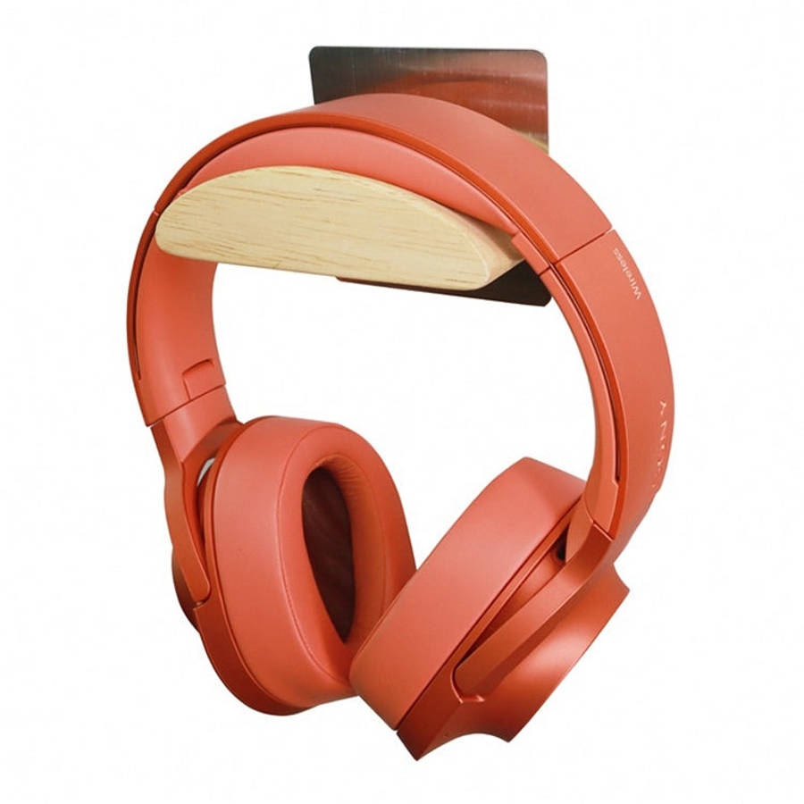 Square Stainless Steel Patch + Solid Wood Wall-mounted Headset Holder, PC2920A, PC2920B