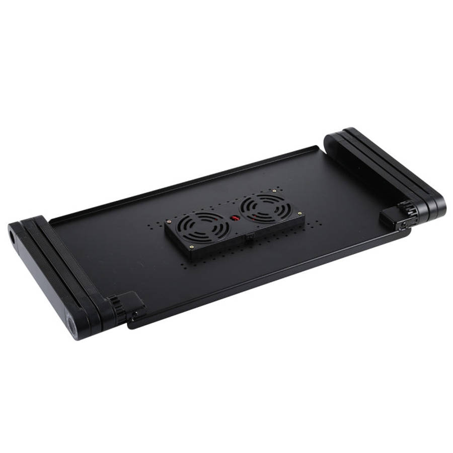 Portable 360 Degree Adjustable Foldable Aluminium Alloy Desk Stand with Double CPU Fans & Mouse P...