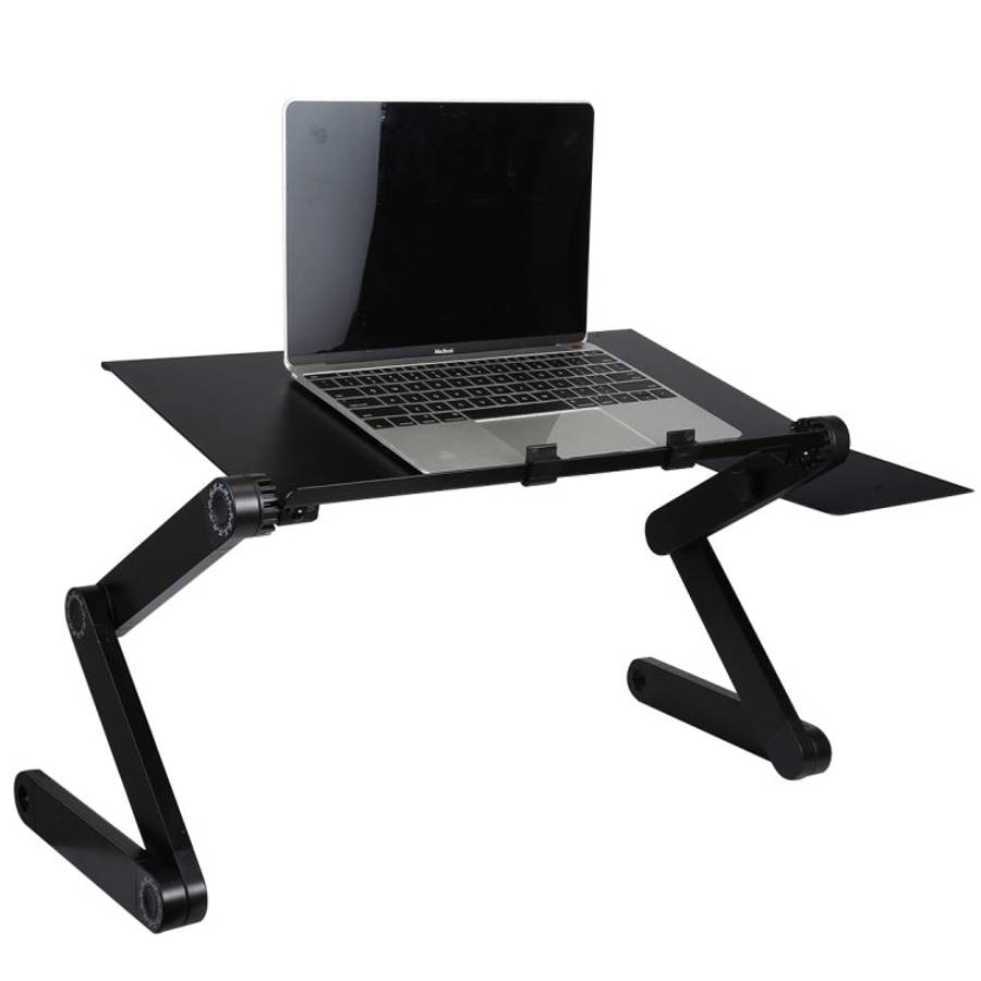 Portable 360 Degree Adjustable Foldable Aluminium Alloy Desk Stand with Double CPU Fans & Mouse P...