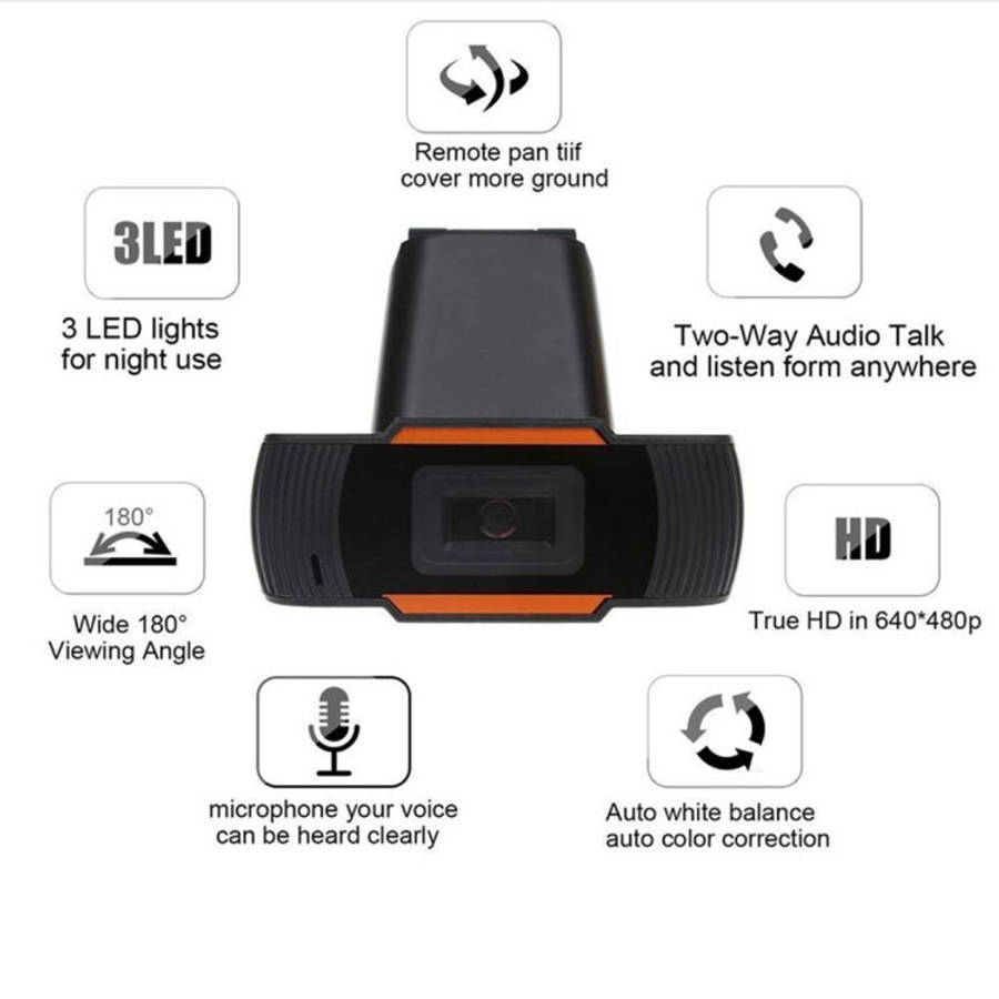 A870 480P Pixels HD 360 Degree WebCam USB 2.0 PC Camera with Microphone for Skype Computer PC Lap...