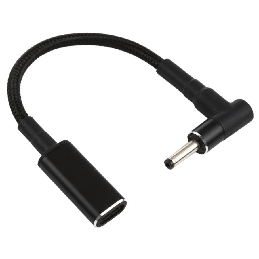 PD 100W 18.5-20V 3.0 x 1.0mm Elbow to USB-C / Type-C Adapter Nylon Braid Cable, 3.0 x 1.0mm