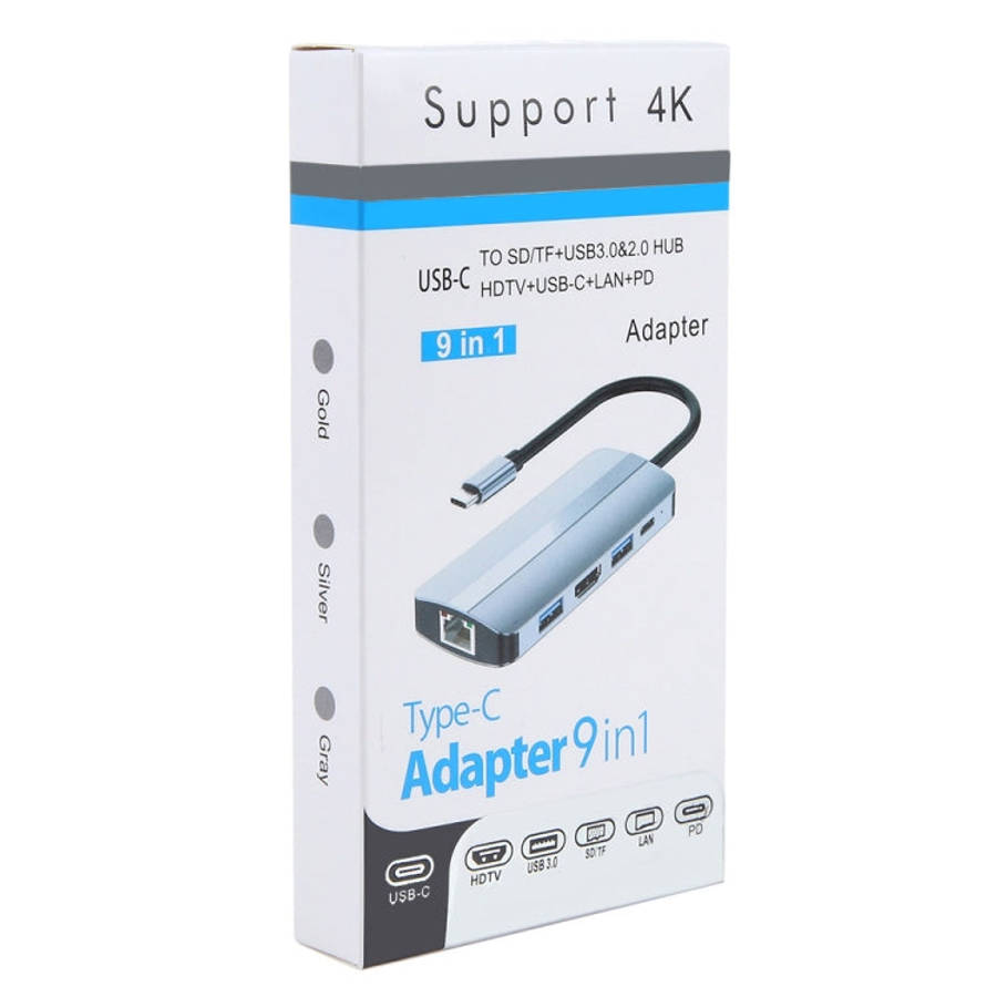 BYL-2206 9 in 1 USB-C / Type-C to USB Multifunctional Docking Station HUB Adapter, BYL-2206