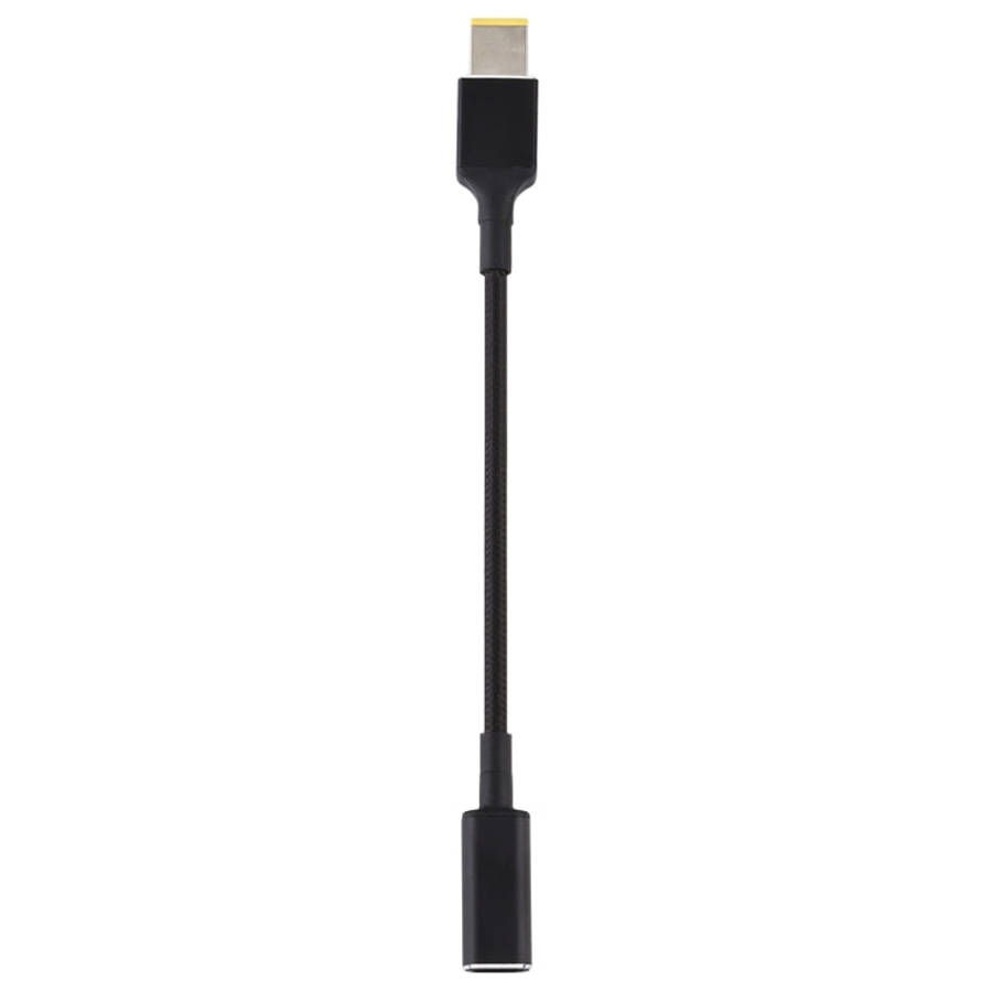 PD 100W 18.5-20V Square Plug to USB-C / Type-C Adapter Nylon Braid Cable for Lenovo Laptop