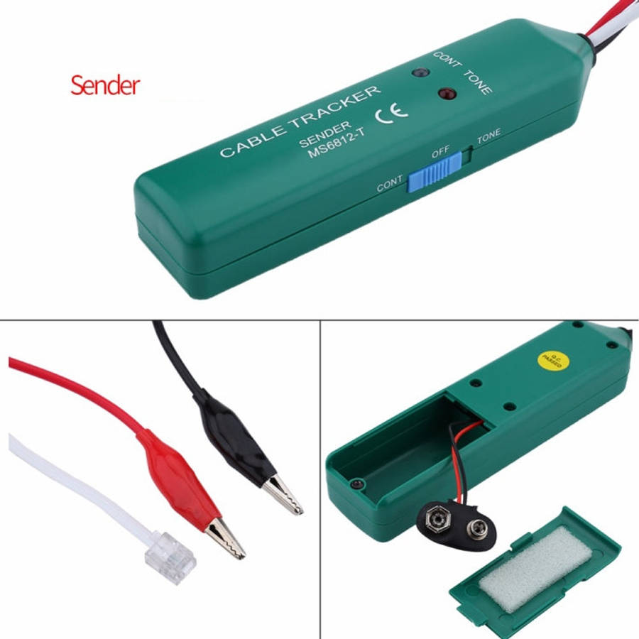 BSIDE MS6812 RJ11 & RJ45 Telephone Line Cable Tracker, Including Sender & Receiver, MS6812