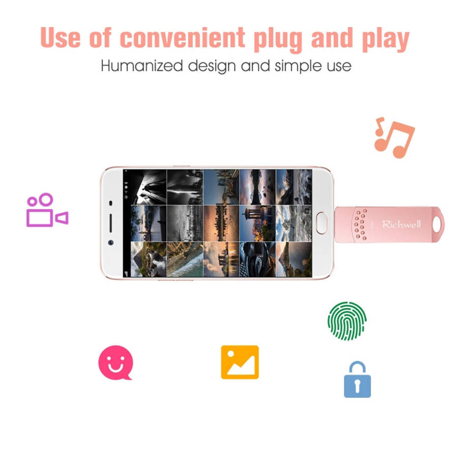 Richwell 3 in 1 128G Type-C + Micro USB + USB 3.0 Metal Flash Disk with OTG Function