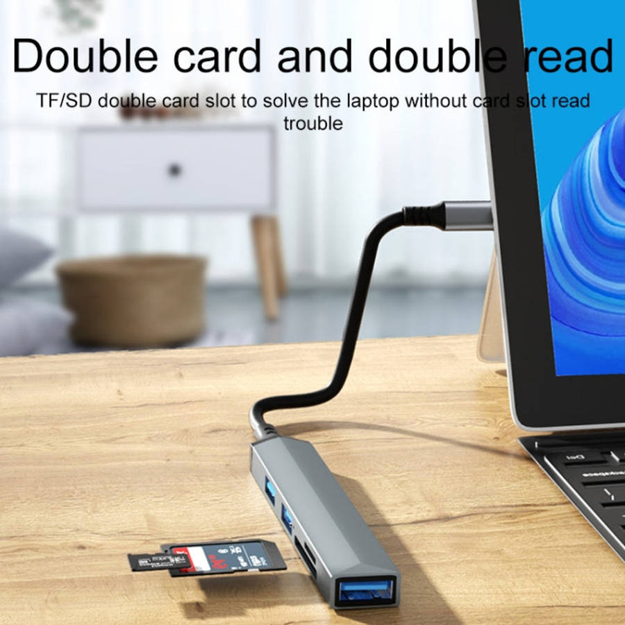 V253 5 in 1 USB-C/Type-C to USB Multifunctional Docking Station HUB Adapter, V253