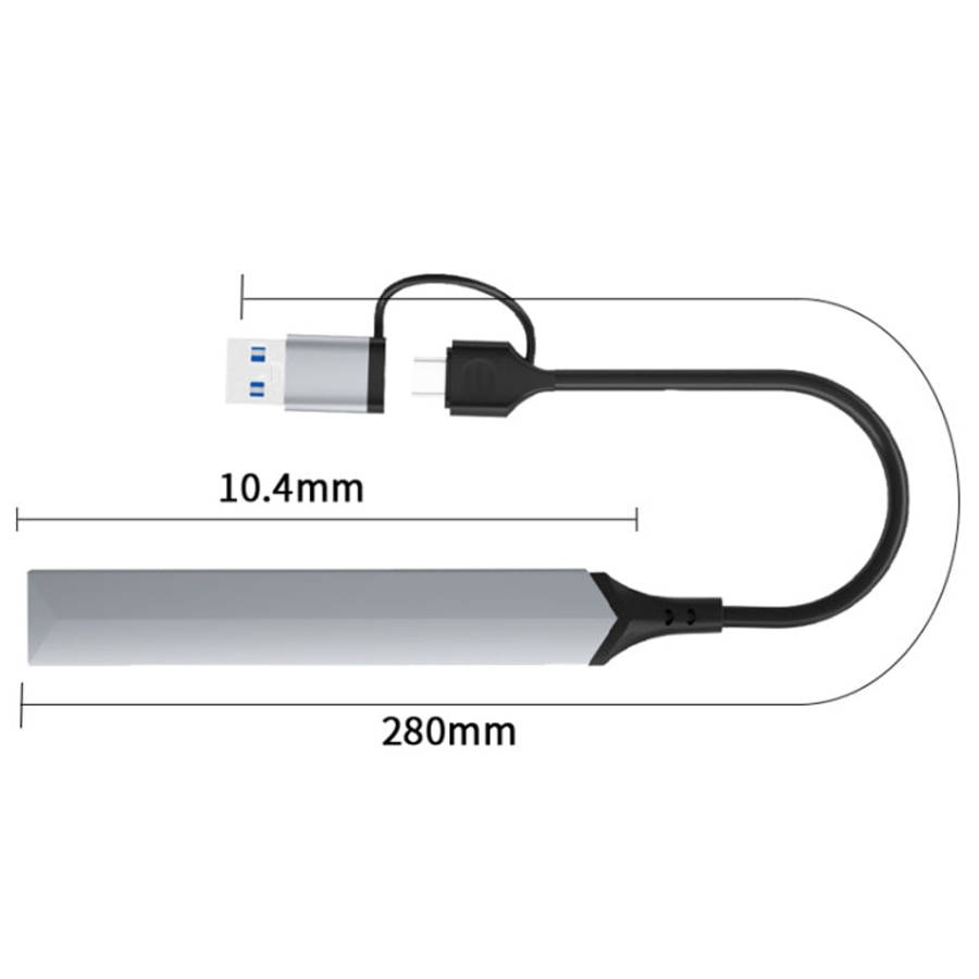 V253B 5 in 1 USB + USB-C/Type-C to USB Multifunctional Docking Station HUB Adapter, V253B