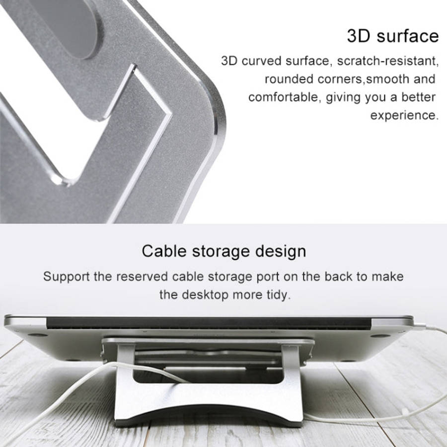 Aluminum Alloy Cooling Holder Desktop Portable Simple Laptop Bracket, Two-stage Support, Size: 21...