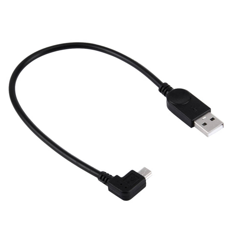 90 Degree Angle Left Mini USB to USB Data / Charging Cable, Length: 28cm, Left Angle Mini USB