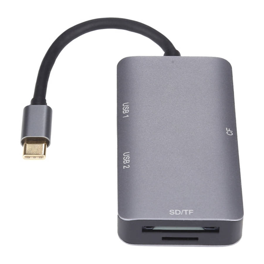5 In 1 Dual USB 3.0 + CF + TF + SD Multi-function USB-C OTG Card Reader, 5 In 1 USB-C OTG