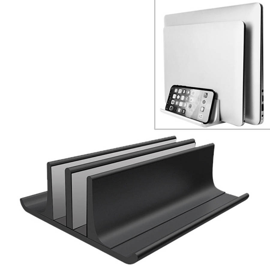 Universal Portable Aluminum Alloy Double Slot Width Adjustable Laptop Vertical Storage Stand Base...