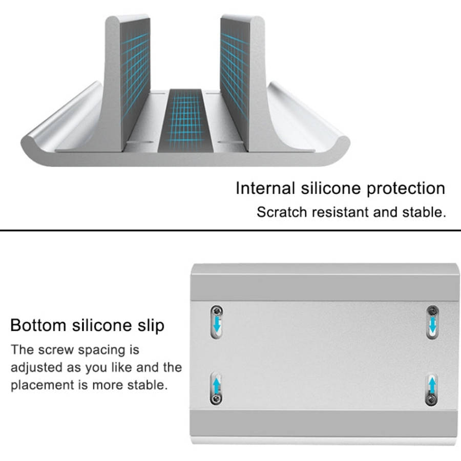 Universal Portable Aluminum Alloy Single Slot Width Adjustable Laptop Vertical Radiating Storage ...