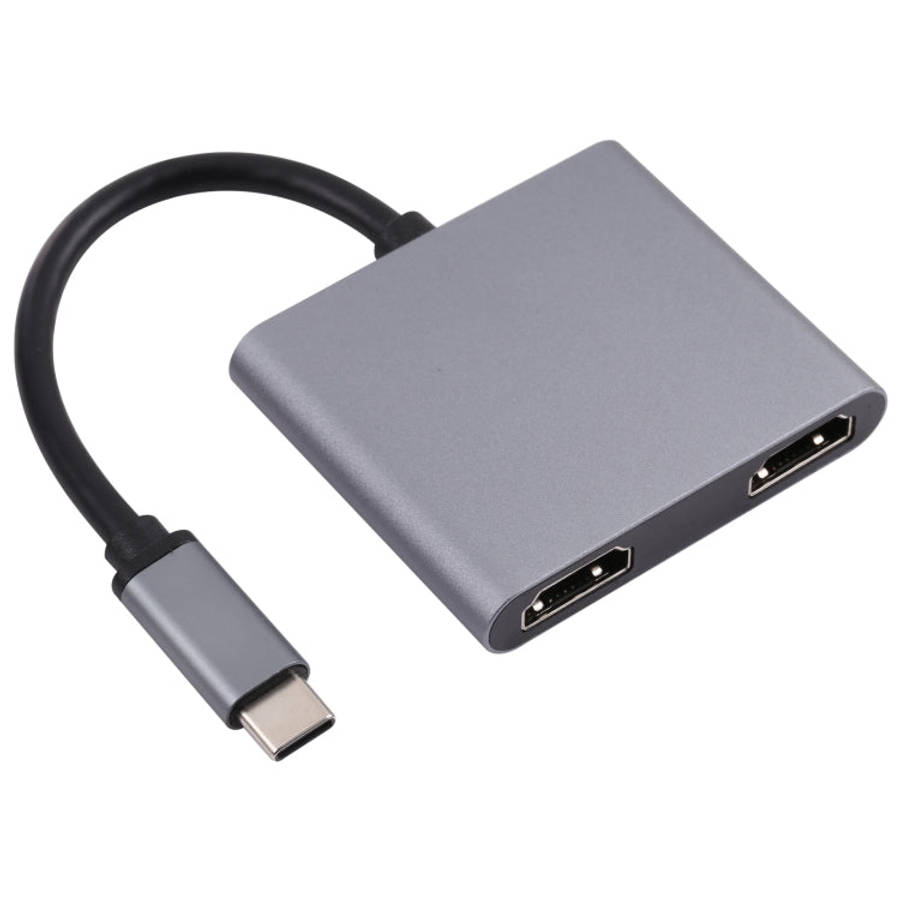 2 in 1 USB-C / Type-C to 2 x HDTV Ports HUB Adapter, 2 in 1