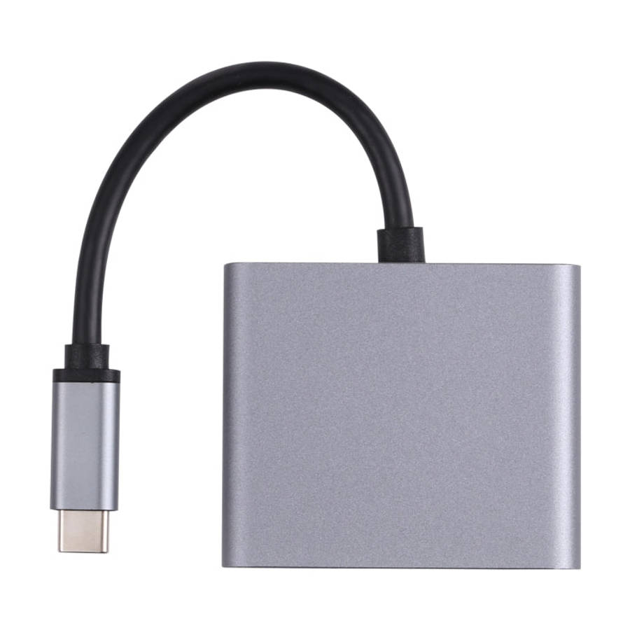 2 in 1 USB-C / Type-C to 2 x HDTV Ports HUB Adapter, 2 in 1