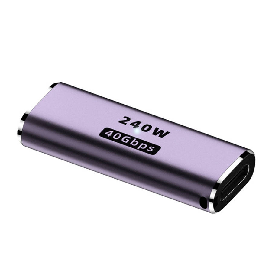 240W USB-C/Type-C Female to USB-C/Type-C Female 40Gbps Straight Adapter with Light, Female Straig...