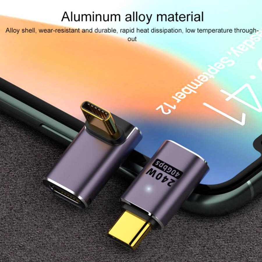 240W USB-C/Type-C Female to USB-C/Type-C Male 40Gbps Medium Bend Adapter with Light, Medium Bend ...