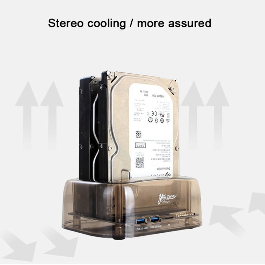 2.5 / 3.5 inch USB3.0 Dual SATA HDD Enclosure with HUB & OTB Function, The Maximum Support Capaci...