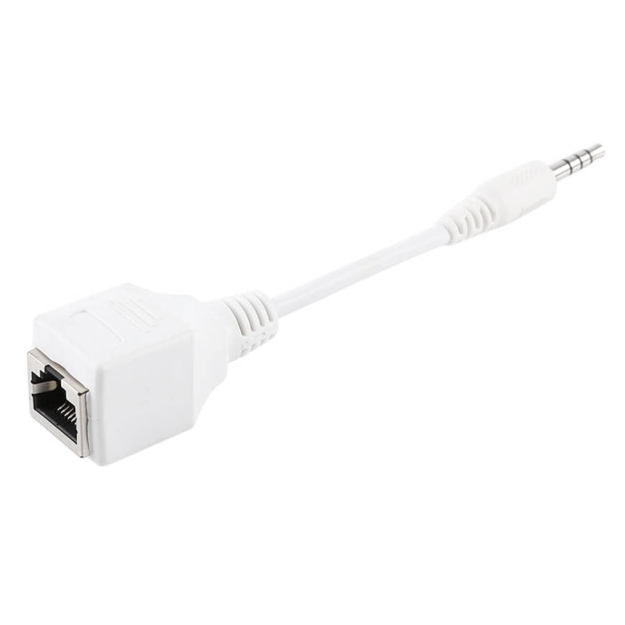 CAT5 RJ45 Socket to 3.5mm 4 Pole Male Plug Audio Ethernet LAN Network Adapter, Total Length: abou...