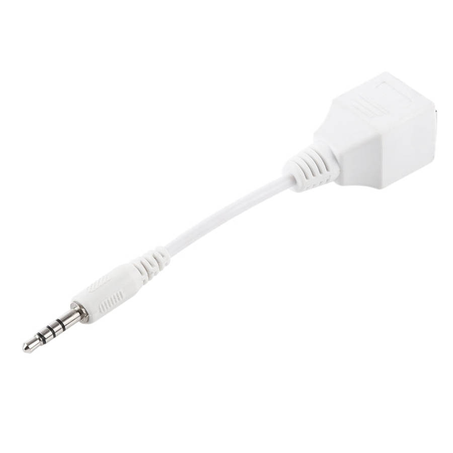 CAT5 RJ45 Socket to 3.5mm 4 Pole Male Plug Audio Ethernet LAN Network Adapter, Total Length: abou...