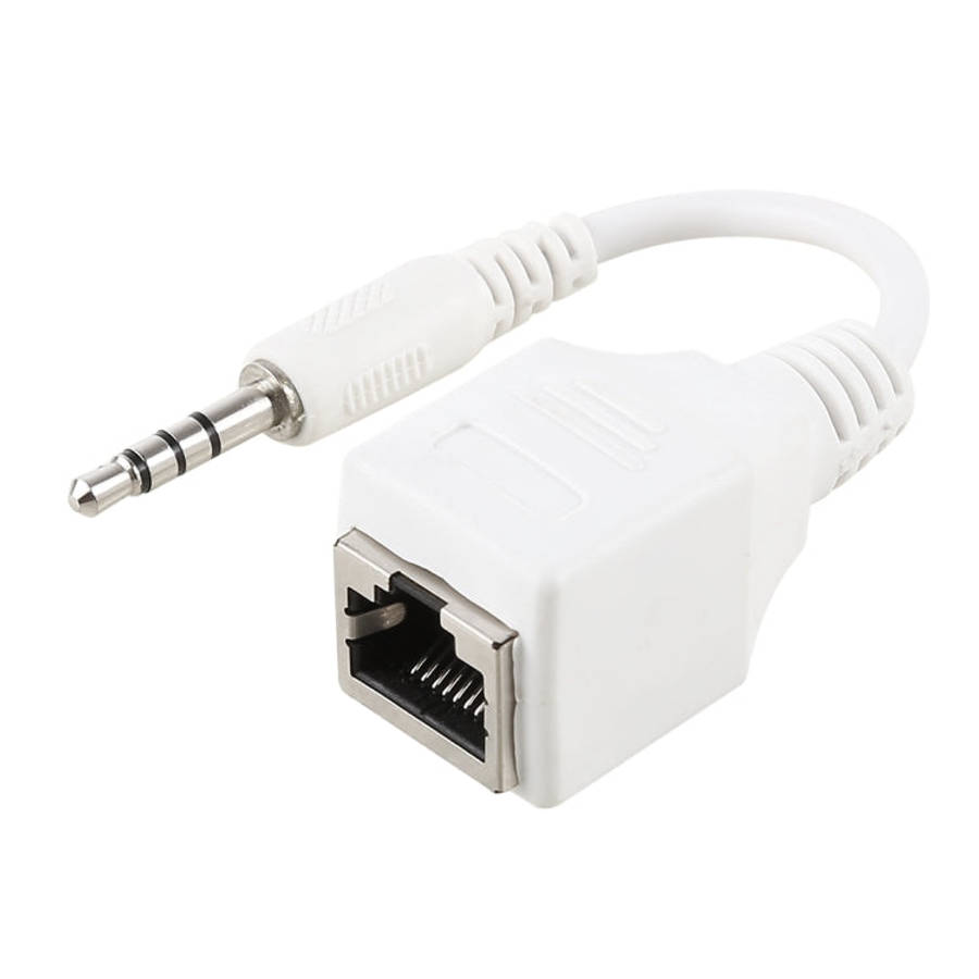 CAT5 RJ45 Socket to 3.5mm 4 Pole Male Plug Audio Ethernet LAN Network Adapter, Total Length: abou...