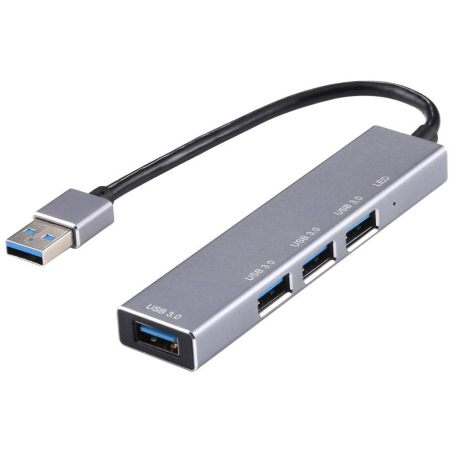 3019 4 x USB 3.0 to USB 3.0 Aluminum Alloy HUB Adapter with LED Indicator