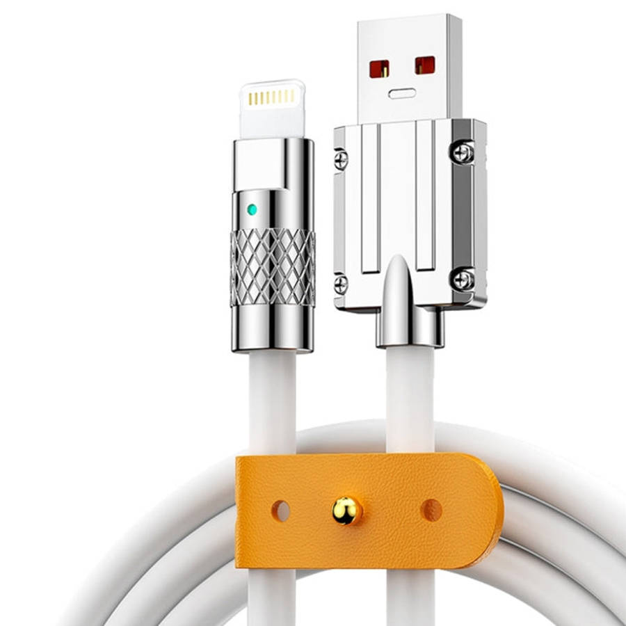 Mech Series 6A 120W USB to 8 Pin Metal Plug Silicone Fast Charging Data Cable, Length: 1.2m, 1.2m...