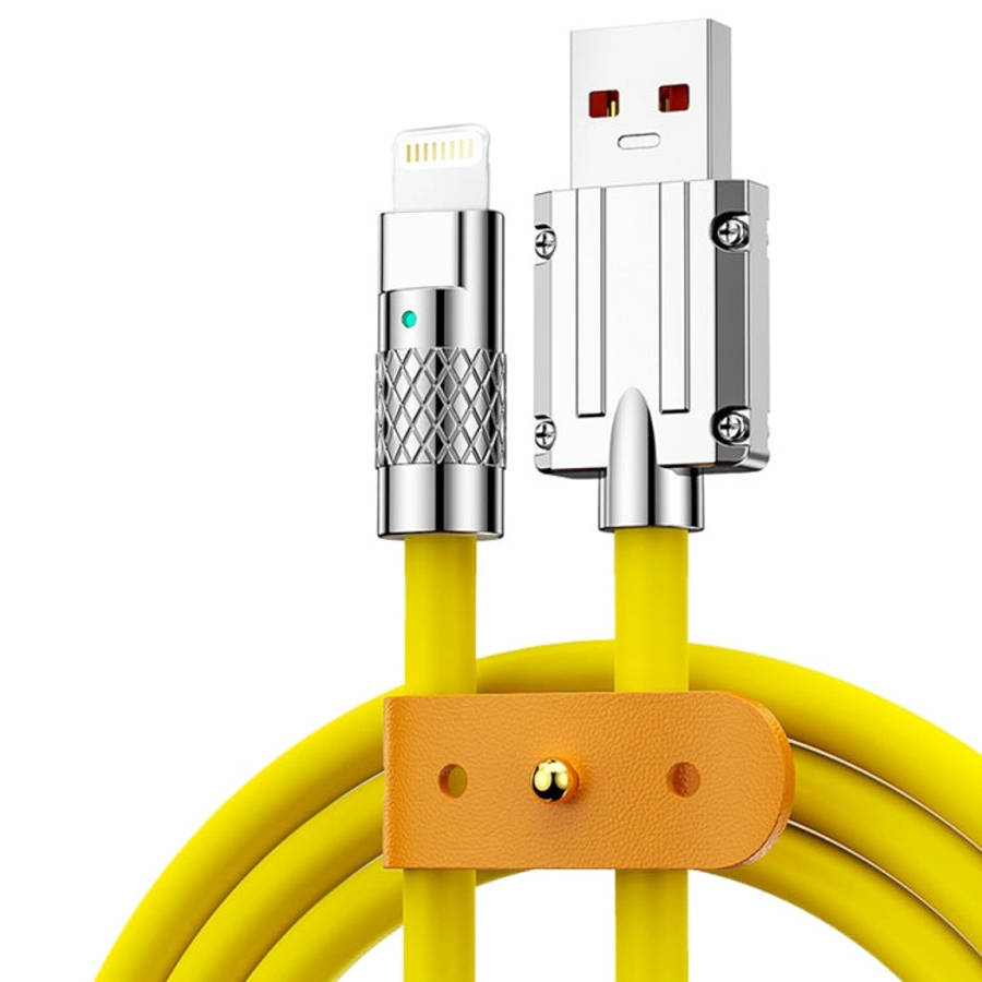 Mech Series 6A 120W USB to 8 Pin Metal Plug Silicone Fast Charging Data Cable, Length: 1.2m, 1.2m...