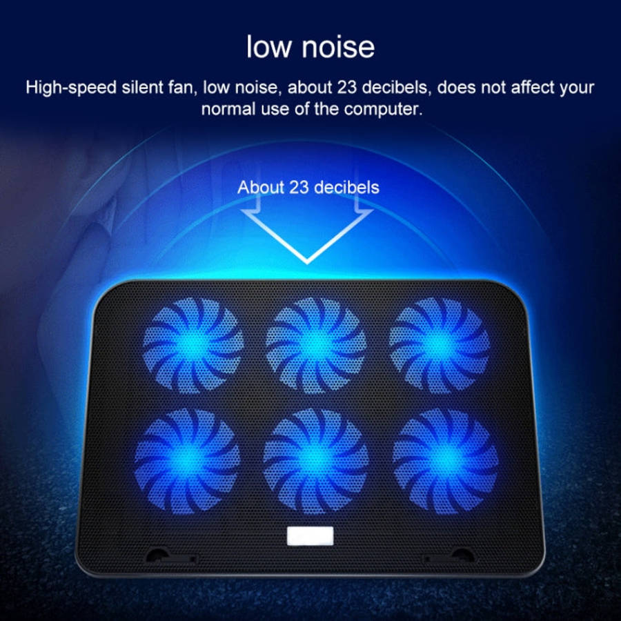 ICE COOREL Notebook Computer Base Silent Six-fan Cooling Holder Heat Sink, Style: Ordinary, Style...