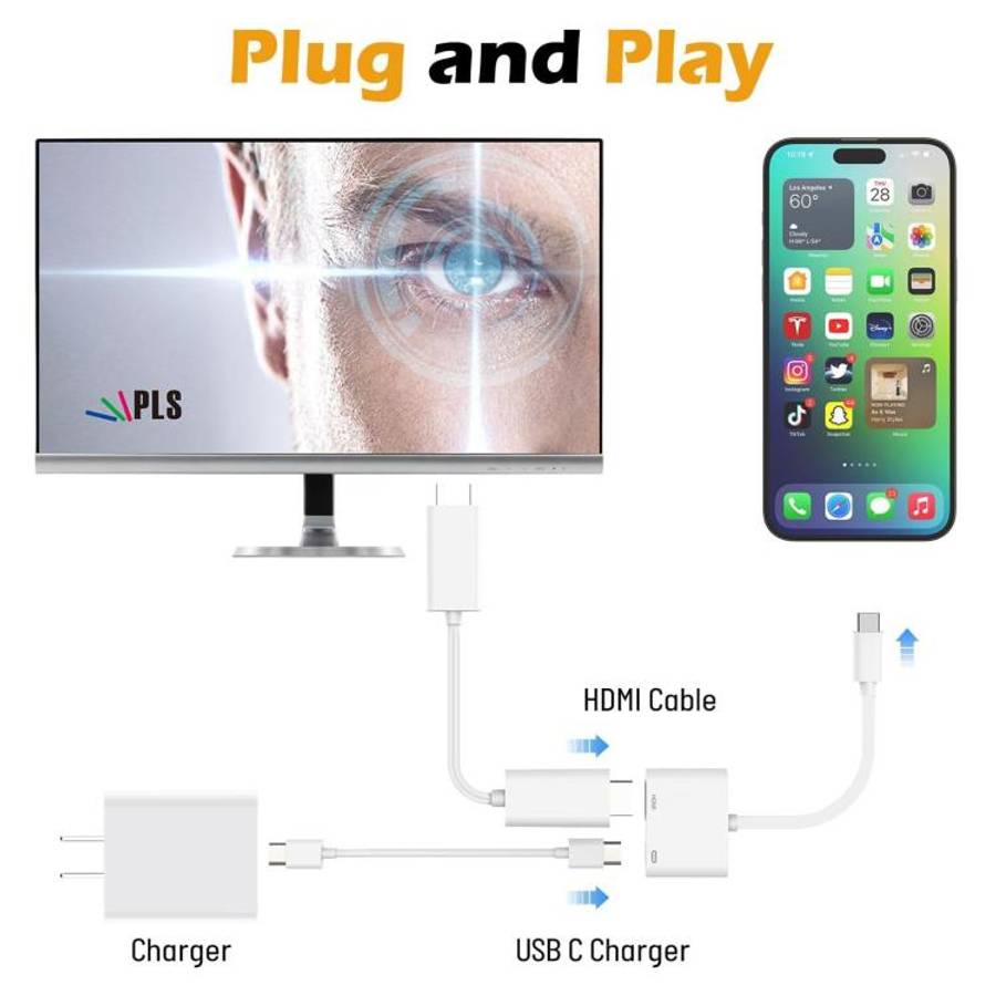 USB-C/Type-C to HDMI+USB-C/Type-C Video Converter, Type-C 4K/30HZ
