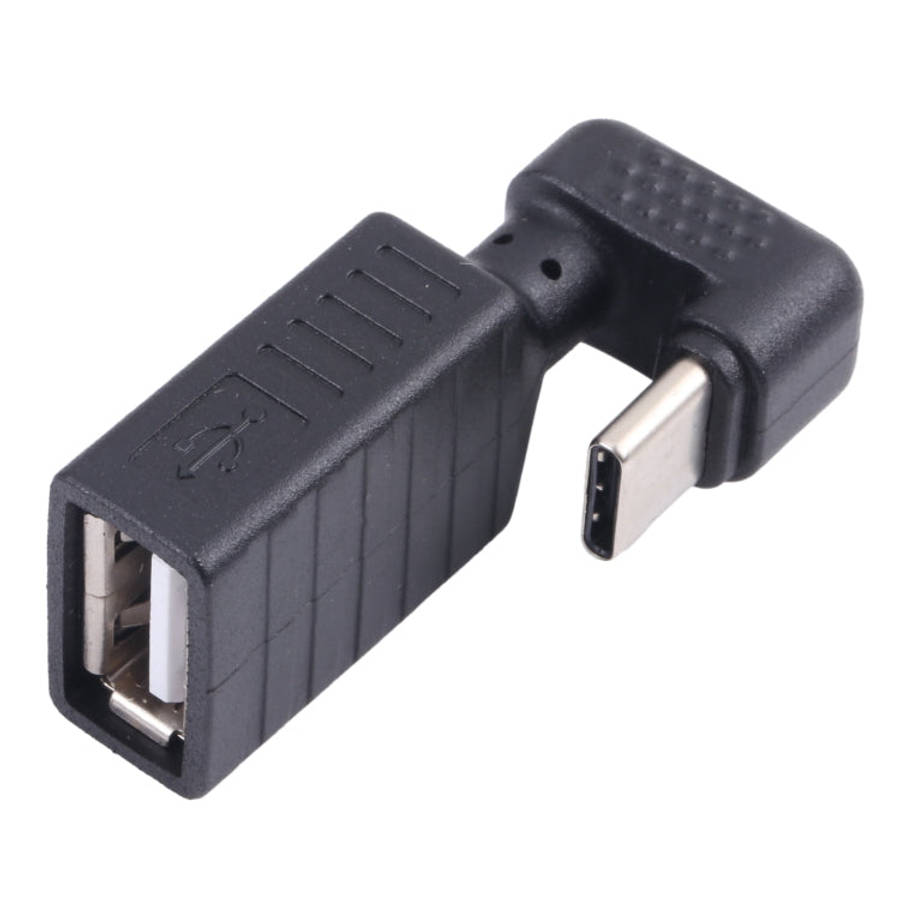 USB-C / Type-C Male to USB 2.0 Female U-shaped Elbow OTG Adapter, Type-C to USB 2.0