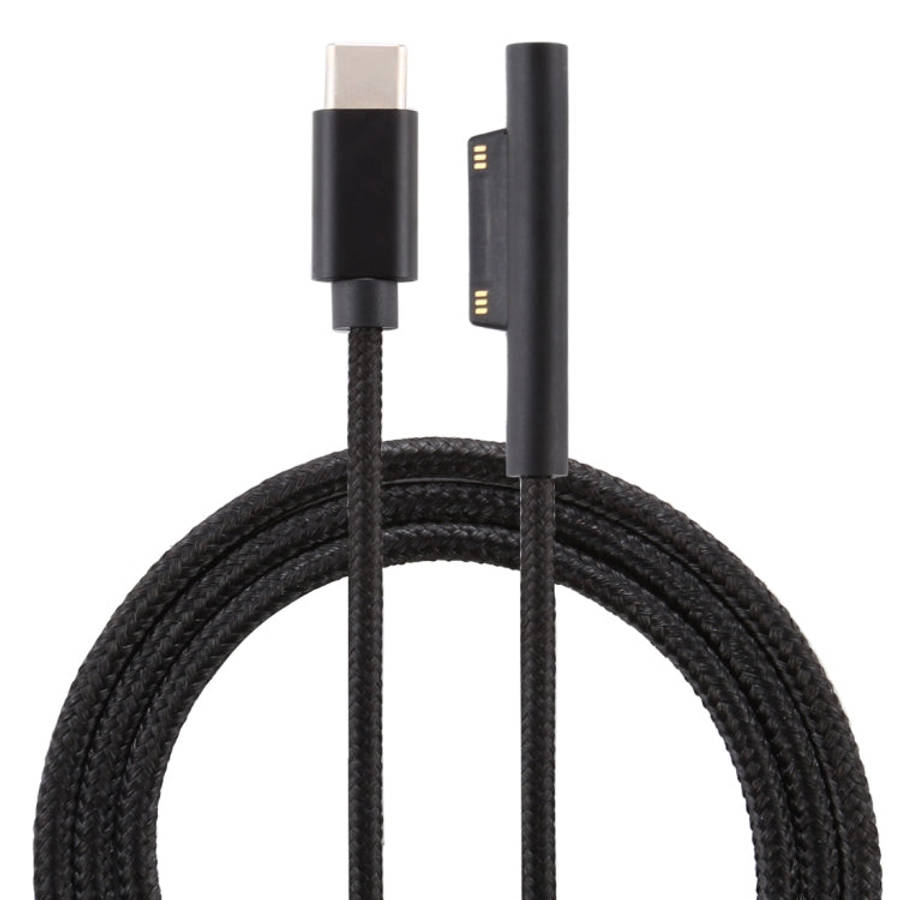 USB-C / Type-C to 6 Pin Nylon Male Power Cable for Microsoft Surface Pro 3 / 4 / 5 / 6 Laptop Ada...