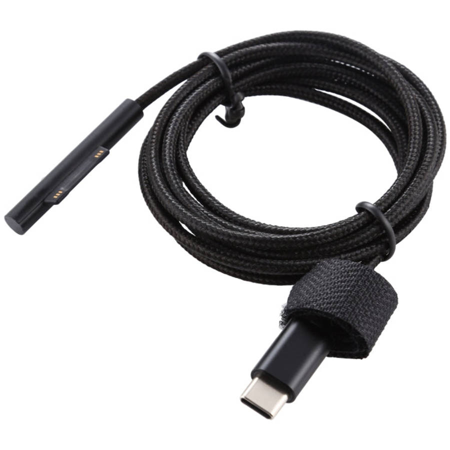 USB-C / Type-C to 6 Pin Nylon Male Power Cable for Microsoft Surface Pro 3 / 4 / 5 / 6 Laptop Ada...
