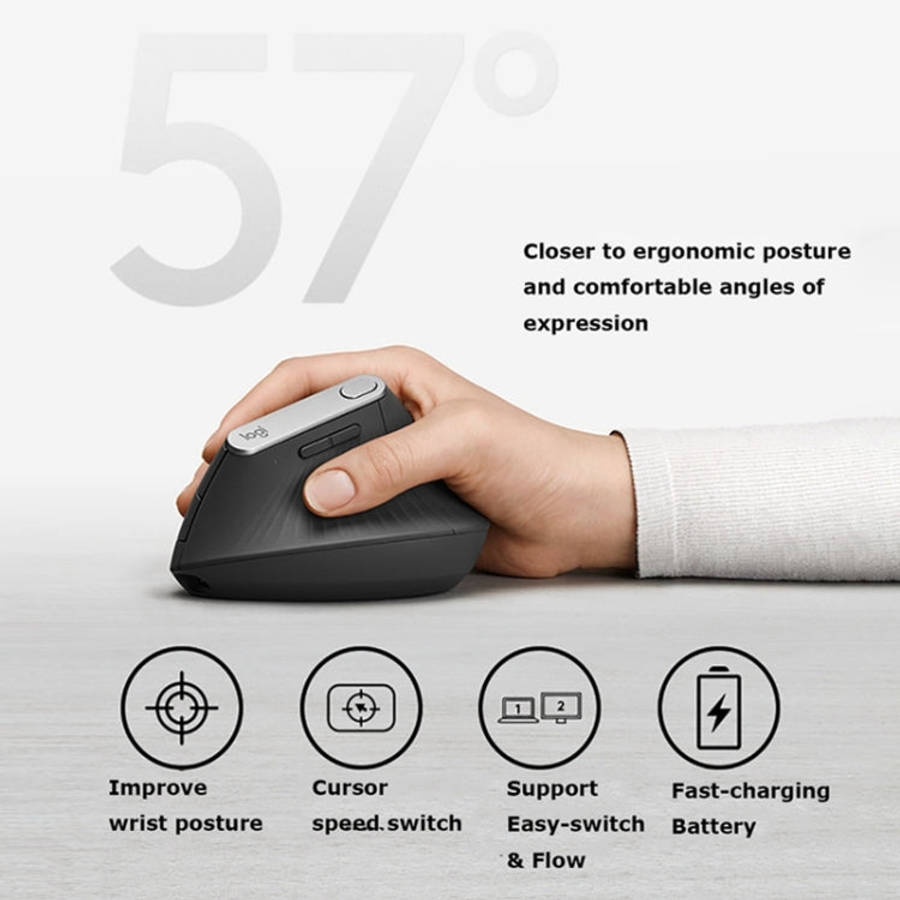 Logitech MX Vertical 4000DPI USB-C / Type-C + Unifying + Bluetooth Three-mode Ergonomic Wireless ...