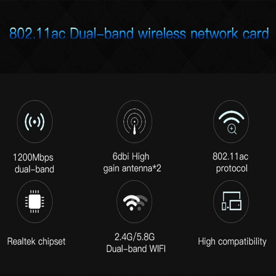 EDUP EP-9607 1200Mbps Dual-Band PCI-E Express Wireless Adapter Network Card with 2 x 6dBi Antenna...