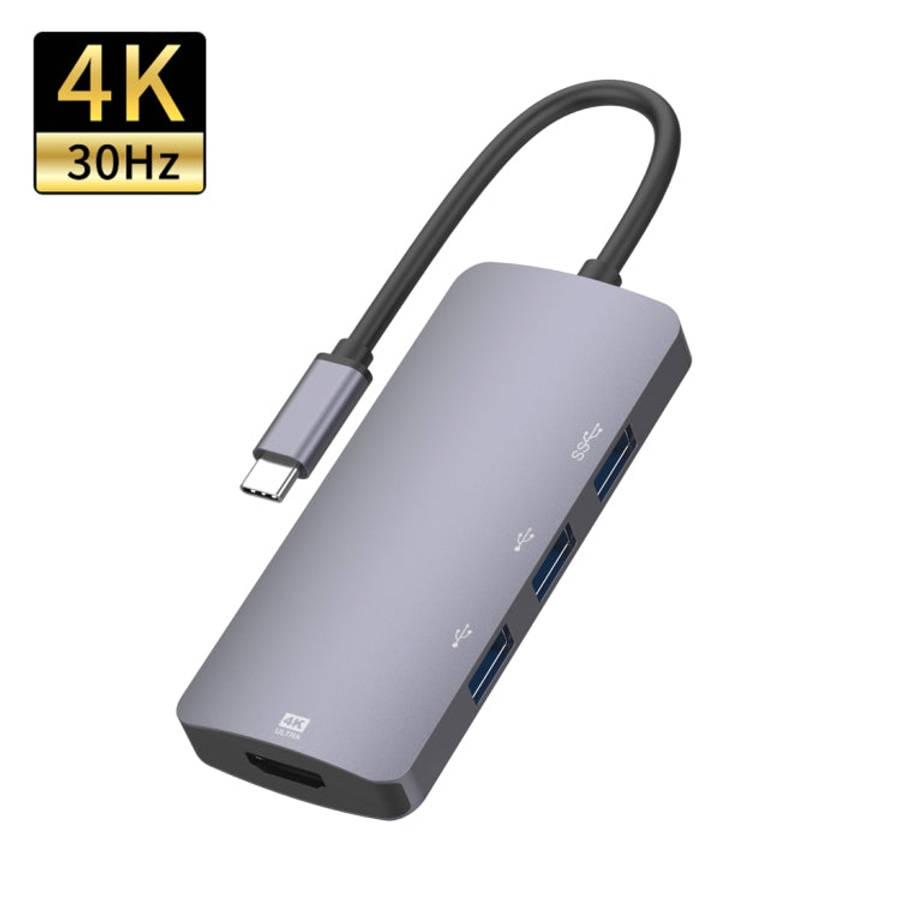 UC912 4 in 1 4K 30Hz USB 3.0 + 2 x USB 2.0 to USB-C / Type-C Multifunctional HUB Adapter, UC912 U...